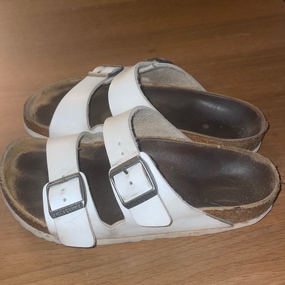 mens white arizona birkenstocks